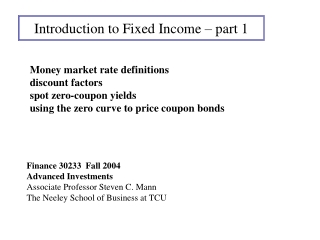 Introduction to Fixed Income – part 1