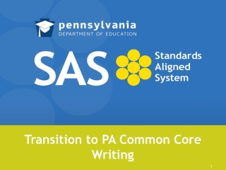 Transition to PA Common Core  Writing