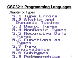 CSC321: Programming Languages