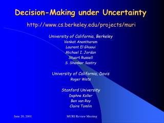 Decision-Making under Uncertainty