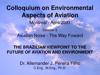 Colloquium on Environmental Aspects of Aviation