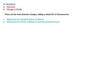 VI. Mutation Overview Changes in  Ploidy