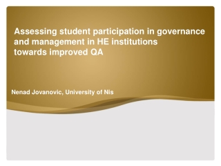 Assessing student participation in governance and management in HE institutions