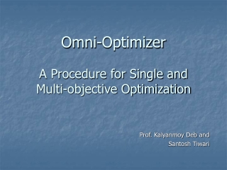 Omni-Optimizer A Procedure for Single and  Multi-objective Optimization