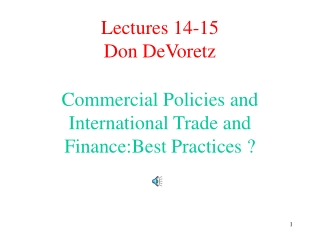 Lectures 14-15 Don DeVoretz