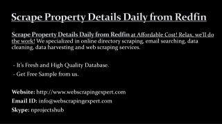 Scrape Property Details Daily from Redfin