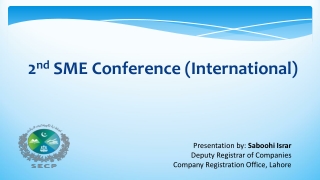 2 nd  SME Conference (International)