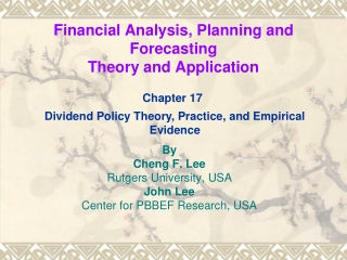 Financial Analysis, Planning and Forecasting Theory and Application