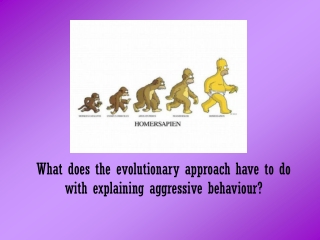 What does the evolutionary approach have to do with explaining aggressive behaviour?