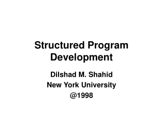 Structured Program Development