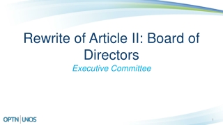 Rewrite of Article II: Board of Directors