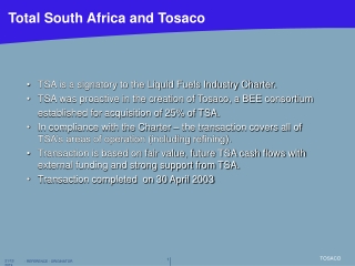 Total South Africa and Tosaco