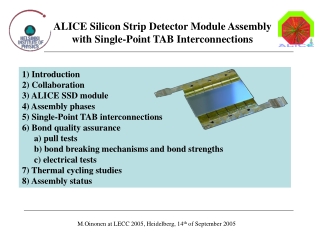 ALICE Silicon Strip Detector Module Assembly with Single-Point TAB Interconnections