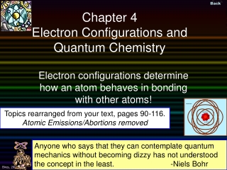 Chapter 4 Electron Configurations and Quantum Chemistry