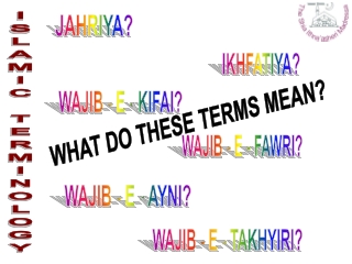 ISLAMIC TERMINOLOGY