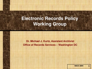 Electronic Records Policy Working Group