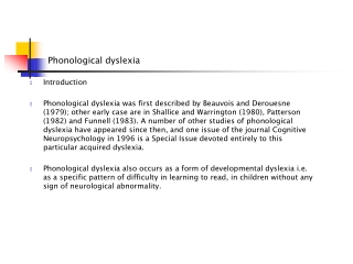 Phonological dyslexia