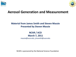 Aerosol Generation and Measurement