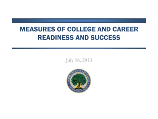 Measures of College and career readiness and success