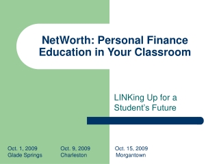 NetWorth: Personal Finance Education in Your Classroom