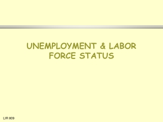 UNEMPLOYMENT &amp; LABOR FORCE STATUS