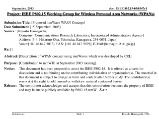 Project: IEEE P802.15 Working Group for Wireless Personal Area Networks (WPANs)