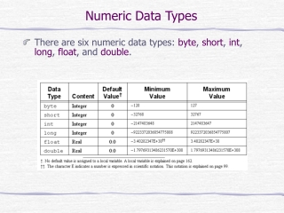 Numeric Data Types