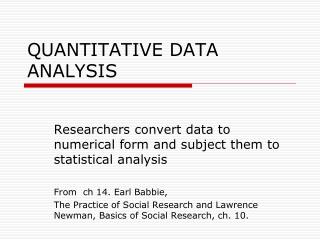 QUANTITATIVE DATA ANALYSIS