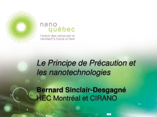 Le Principe de Précaution et  les nanotechnologies