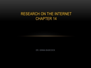 Research  on the internet Chapter 14