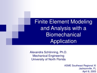 Finite Element Modeling and Analysis with a Biomechanical Application