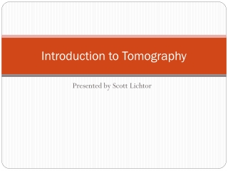 Introduction to Tomography