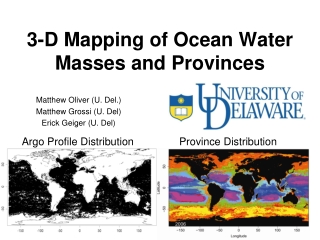 3-D Mapping of Ocean Water Masses and Provinces