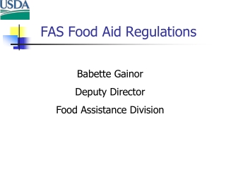 FAS Food Aid Regulations