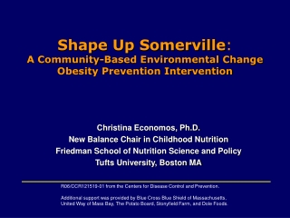 Shape Up Somerville : A Community-Based Environmental Change  Obesity Prevention Intervention