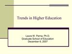 Trends in Higher Education