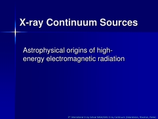 X-ray Continuum Sources