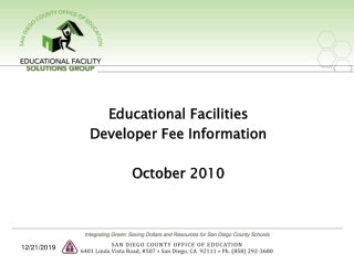 Educational Facilities Developer Fee Information October 2010