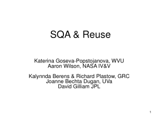 SQA &amp; Reuse