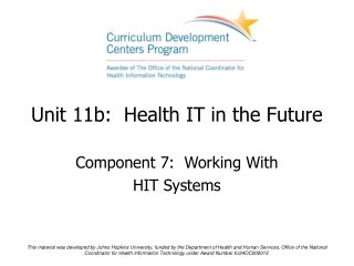 Unit 11b:  Health IT in the Future