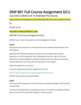 DNP 801 Full Course Assignment GCU