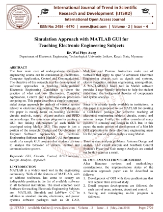 Simulation Approach with MATLAB GUI for Teaching Electronic Engineering Subjects