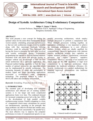 Design of Systolic Architecture Using Evolutionary Computation