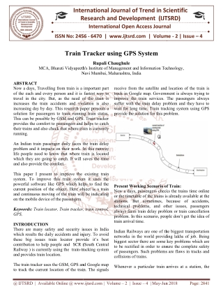 Train Tracker using GPS System