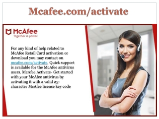 Support For Mcafee Activate  - www.mcafee.com/activate