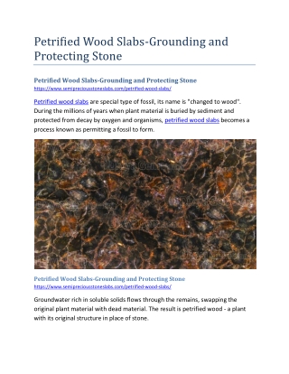 Petrified Wood Slabs-Grounding and Protecting Stone