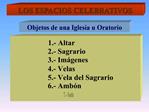 LOS ESPACIOS CELEBRATIVOS