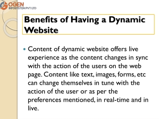 Benefits of Having a Dynamic Website