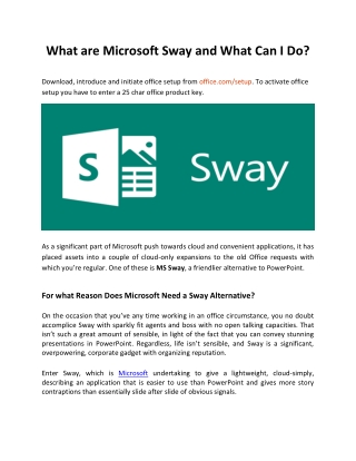 How to Help Microsoft Sway in Documentation - Office.com/setup
