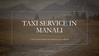 Taxi Service in Manali